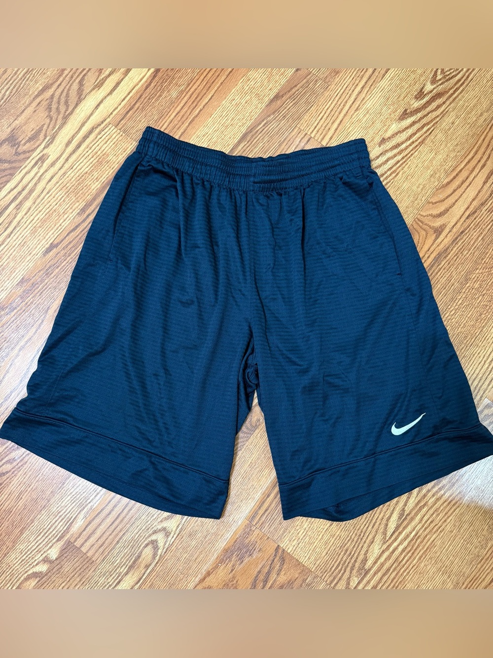 Nike Men's Navy Athletic Shorts with White Swoosh